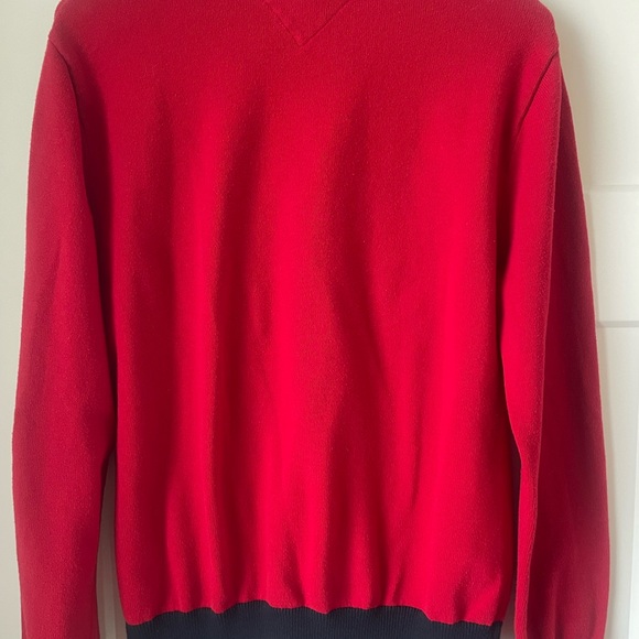 Tommy Hilfiger Red Logo Crewneck Sweater Relaxed Fit M - Picture 7 of 8